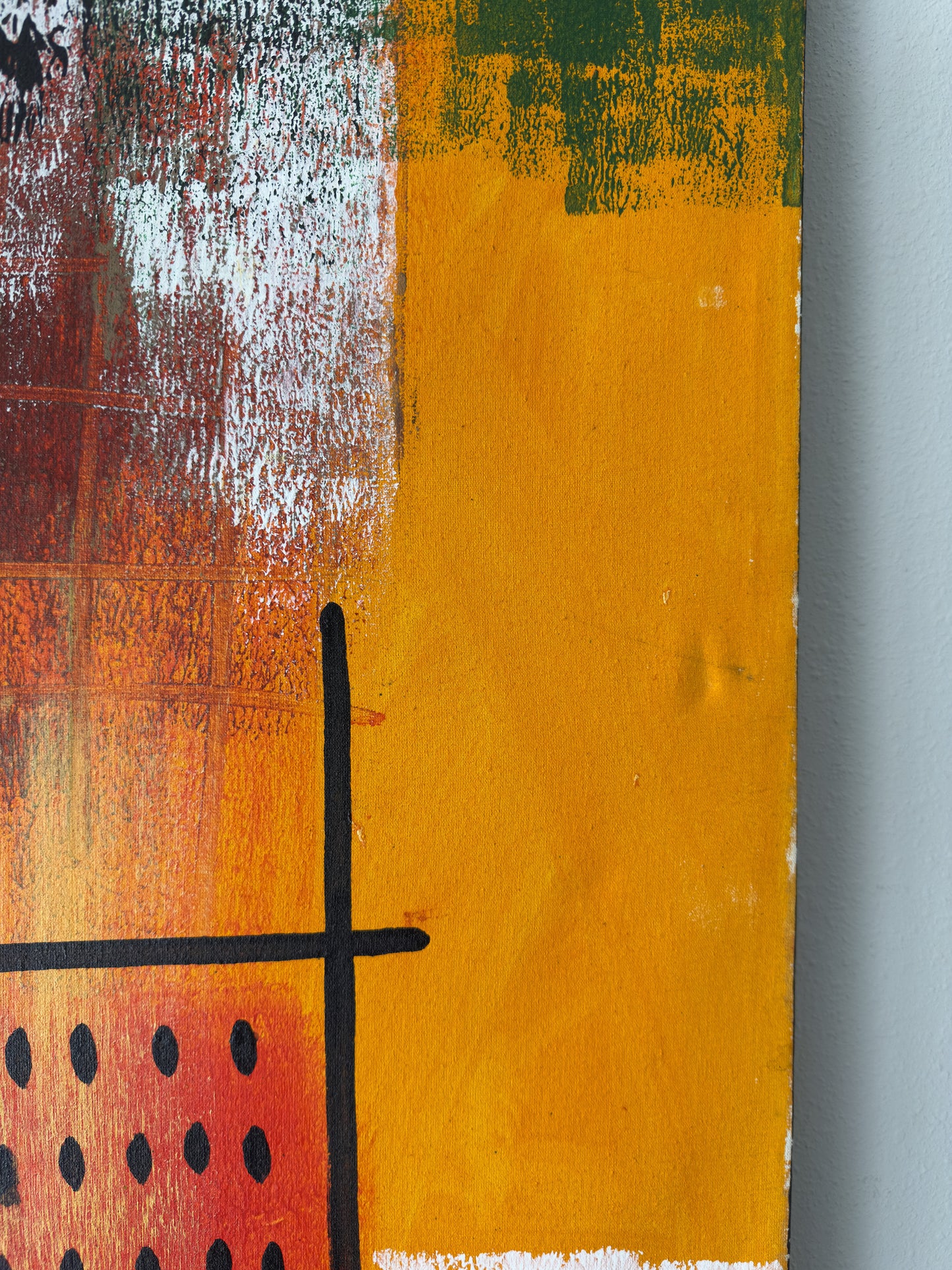 1970s Iconic Mid-Century Modern Abstract Painting by Unknown Artist