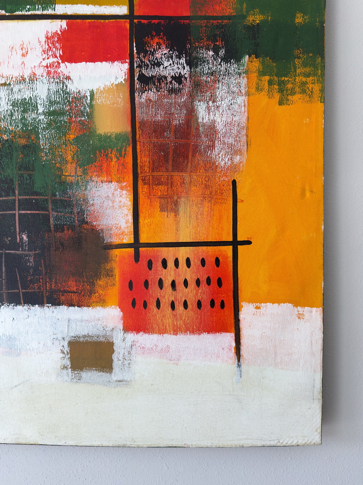 1970s Iconic Mid-Century Modern Abstract Painting by Unknown Artist