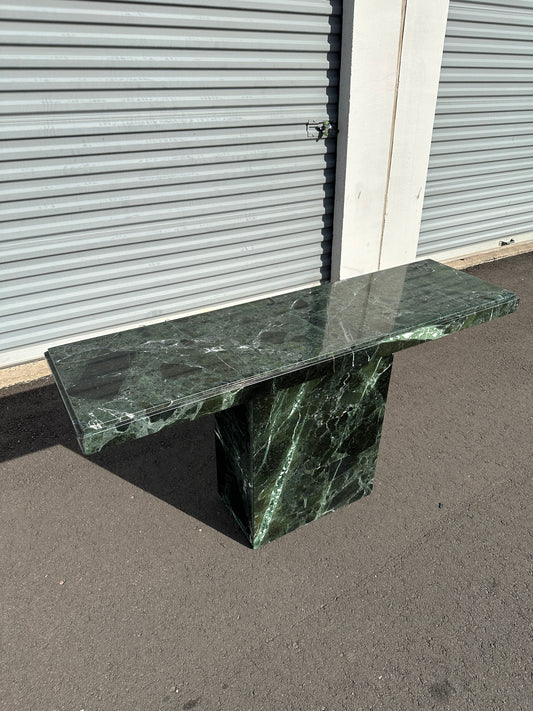 Late 20th Century Verde Alpi Green Marble Console Table