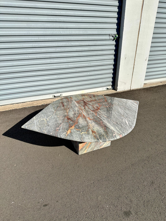 1980s Fior Di Pesco Eye Shaped Pink Marble Coffee Table