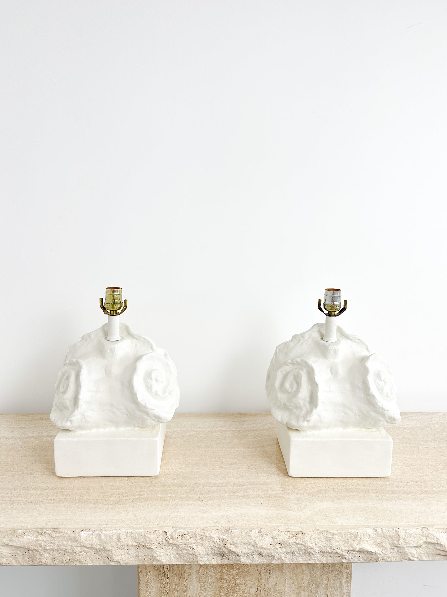 Mid Century Plaster Seashell Lamps Attributed to Frances Elkins