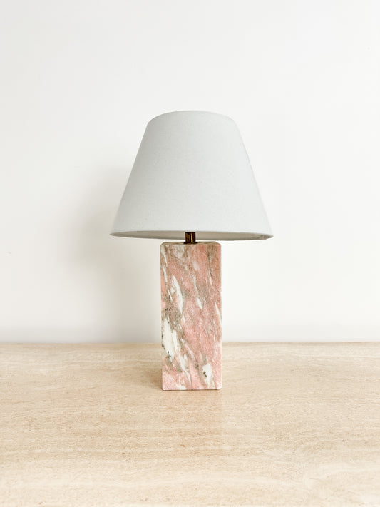 1950s Norwegian Rose Pink Marble Table Lamp