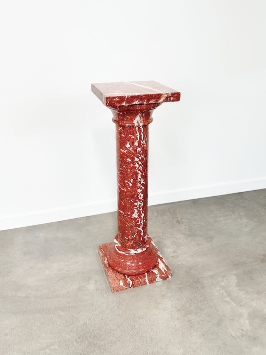 Early 20th Century French Rosso Francia Red Marble Pedestal